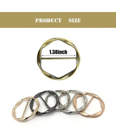Fashion Metal Circle Scarf Ring Clips Set for Women - 6 PCS Waist Buckle T-Shirt Tie Pin Clips for Clothes, Hat, Belt Decoration - Buy Online on GoSupps.com