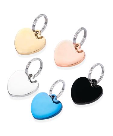 Dog brand with engraving naming trailer personalized heart pendant - badge for dog and cat - pet gifts - pet id day for all collars (silver)