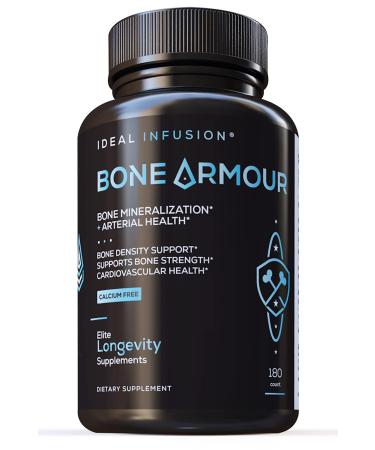 Ideal Infusion Calcium Free Bone Density and Arterial Health: Bone Strength and Mineralization Supplement - Marine Magnesium with Bamboo Silica Vegan Vitamin D3 with K1 and K2 (60 Servings) Vegan
