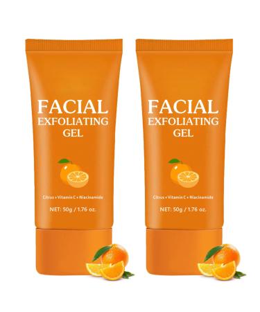 ARCHIDATE Orange Facial Exfoliating Gel 2Pcs Orange Peeling Gel for Face and Body Deep Cleansing Pores Remove Blackheads Gentle Exfoliating Moisturizing Skin Improve Rough Skin