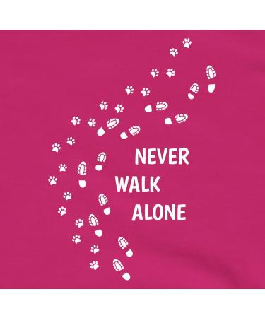 Shirtracer Women's Hoodie - Never Walk Alone Dog Owner Gift - Paw Prints in Fuchsia M - Shop Now! - Buy Online on GoSupps.com