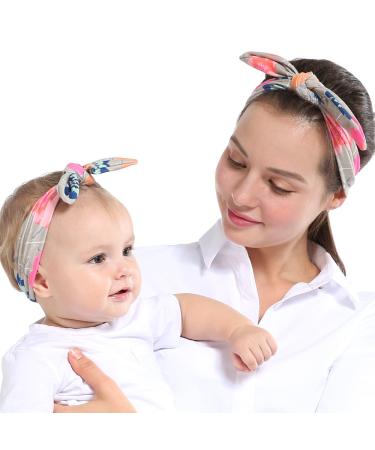 Rosie the Riveter Red Polka Dot Headbands Set - Women, Baby Girl, Mom & Baby - Soft Stretch Knotted Rabbit Headwear Bandana - 2 Piece Assortment - Buy Online on GoSupps.com
