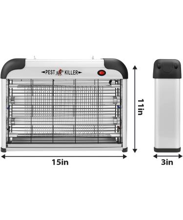 2800V Electric Bug Zapper with 20W Blue Light | Powerful Mosquito Killer for Moth, Fruit Fly, Fungus Gnat | Plug-in Pest Control Machine - Garage Bug Catcher/ Eliminator/ Trap/Shocker - Black - Buy Online on GoSupps.com