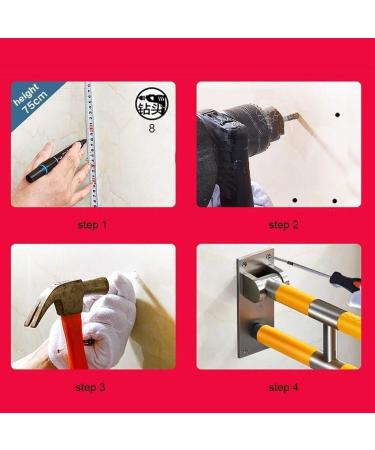 Grab Bars Handle Safety Support Hand Rails Grab Bars for Bathroom and Shower-White Yellow Handrails for Disabled Anti-Slip Stainless Steel - Buy Online on GoSupps.com