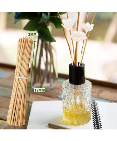 100 Rattan Sticks for Room Fragrance - 19cm Diffuser Reeds for Essential Oils | Wood Color Aroma Sticks for Office Hotel Spa - Buy Online on GoSupps.com