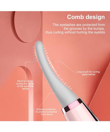 Heated Eyelash Curler - Electric USB Rechargeable | 3 Temperature Modes for Long Lasting Curls (Pink - Buy Online on GoSupps.com