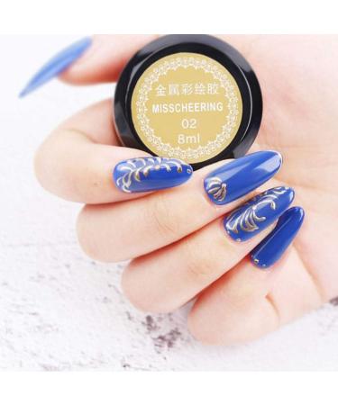 Nail Painted Gel - 8ml / Bottle Nail Painted Gel Metallic Nail Art UV Varnish Lacquer(02-golden) - Buy Online on GoSupps.com