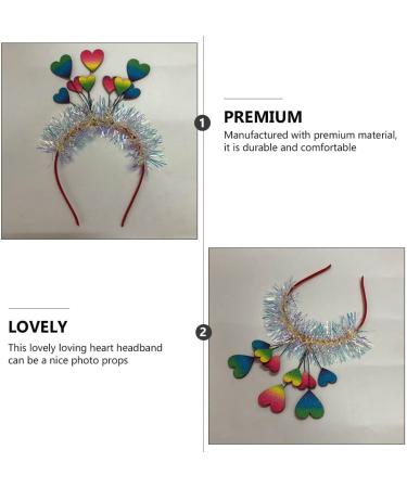 FOMIYES Glitter Heart Headband Colorful Love Heart Hair Hoop Heart Head Bopper with Tassel Valentines Day Hairband Lovely Headpiece for Girl Women Party Hair Decor - Buy Online on GoSupps.com