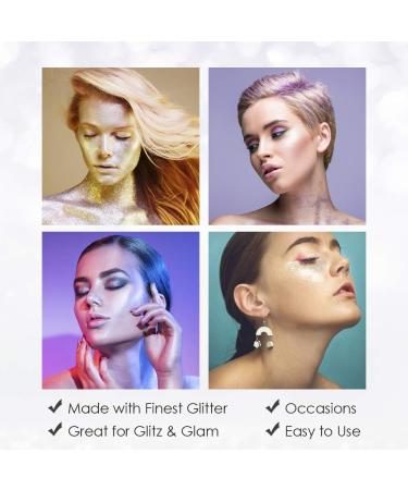 Jerome Russell Temporary Hair & Body Glitter Spray - Travel Size Lightweight Shimmery Glow for Hair Skin & Clothing - 2.2 oz Multi-Color Pack - Buy Online on GoSupps.com