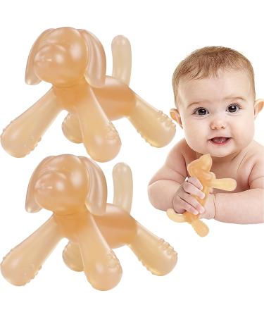 HHMY 2 Pack Teething Toys for Babies 0-6-12 Months Food Silicone Baby Toys Baby Teething Relief Toddler Baby Chew Toys Baby Teethers 6 to 12 Months Less Dust Collect
