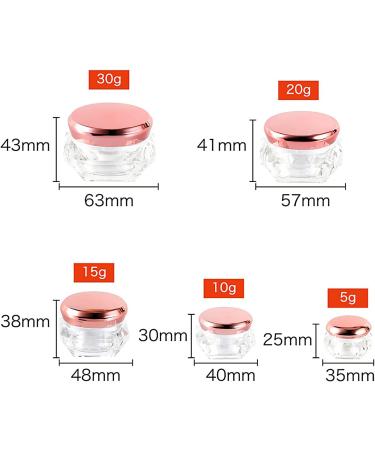 Zeoabsy 6-Pack 15ml Transparent Acrylic Diamond Containers with Pink Screw Caps - Ideal for Creams Lotions Nail Art & Lip Balm - Buy Online on GoSupps.com