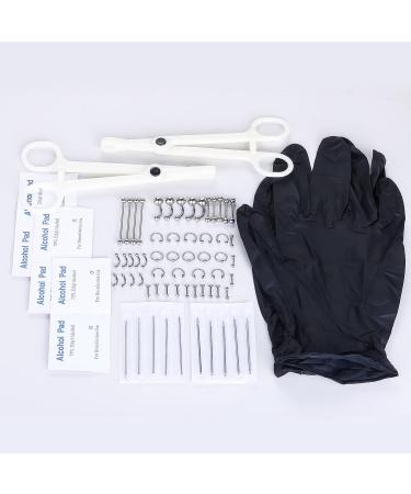 Xpircn 70PCS Piercing Kit Stainless Steel Opal 14G 16G - Piercing Jewelry Set for Lip, Nose, Tongue, Tragus, Cartilage, Daith, Eyebrow, Belly Button - Clear Retainer, Silver - Buy Online on GoSupps.com
