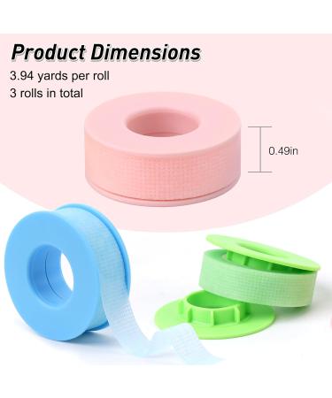 Obeyalash 3 Rolls Lash Extension Tape Eyelash Tape for Lash Extensions Micropore Tape Silicone Gel Tape Green Blue Pink Medical Tape for Lashes Makeup Wound Care Sensitive Skin - Buy Online on GoSupps.com