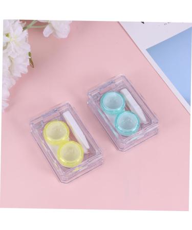 Homsfou Mini Container for Colored Contact Lenses - Japanese Style Lens Case with Mirror Blue Eye Contact Lens Cleaning Box (1.8x5cm) - Buy Online on GoSupps.com