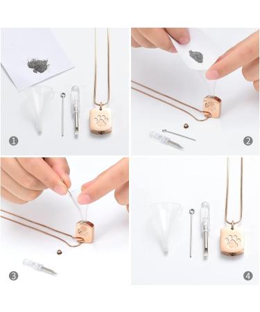 Personalized Memorial Jewelry - Custom Dog Ash Necklace - Photo & Text Pet Urn Jewelry in Rose Gold - Buy Online on GoSupps.com