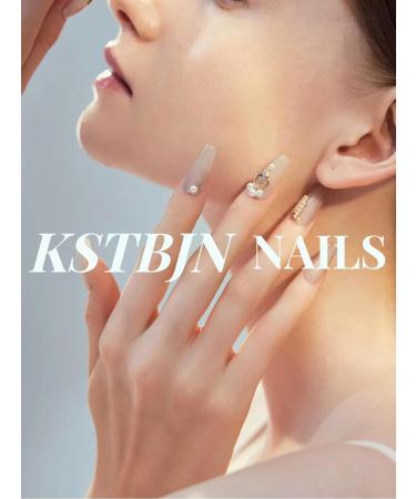 Shop French Tip Press on Nails - Short Round Almond Fake Nails with Gold Foil | Full Cover Glossy Pink Acrylic Stick-On Nails for Women & Girls - Buy Online on GoSupps.com