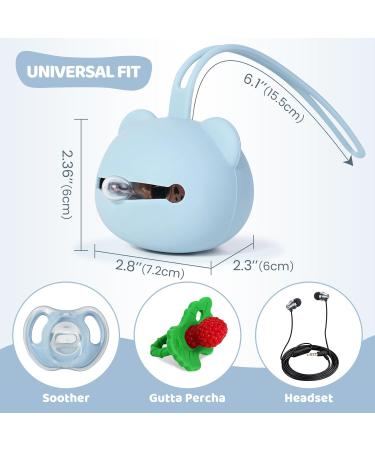 Orzbow Silicone Dummy Case Pacifier Holder Case w/Strap BPA-Free Soother Pod Baby Holder Case Panda Pacifier Holder Storage Box for 2 Dummies Lightweight and Easy Clean Dummy Box (Blue) Blue 1 Pack - Buy Online on GoSupps.com