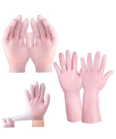 Moisturizing Gloves Overnight 2 Pairs Non-slip Palm Elastic Lotion Gloves Free Size Waterproof Gloves for Dry Hands Chapped Skin Moisturizing Gloves