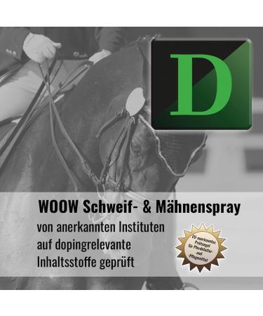 Hoofgold Woow Tail & Mane Spray for Horses | 1000ml | Mild Care Knotting Relief Volume & Gloss - Buy Online on GoSupps.com