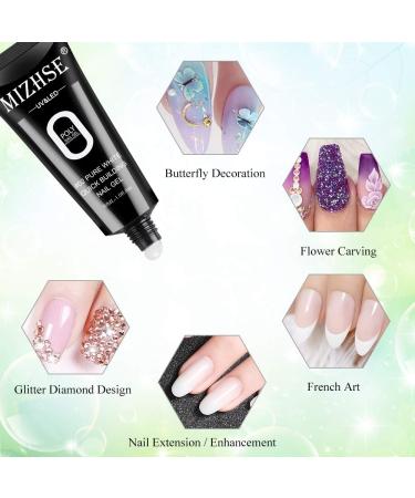 MIZHSE Poly Nail Extension Gel Nude Color Builder Gel 30ML-Pure White - Professional Nail Enhancement Tool for Starter - Buy Online on GoSupps.com