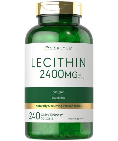 Carlyle Lecithin Supplement | 2400mg | 240 Softgel Capsules | with Naturally-Occuring Phospholipid | Non-GMO Gluten Free