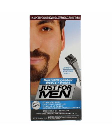 Just for Men Mustache & Beard Color Gel Deep Dark Brown M-46 - Brush-In Formula (2x0.5oz) - Buy Online on GoSupps.com