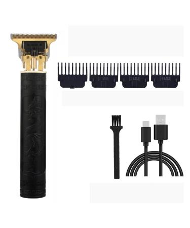 Razors Electric Barber T9 Upgraded LCD Rechargeable Retro Oil Head Carving Electric(Black Dragon)
