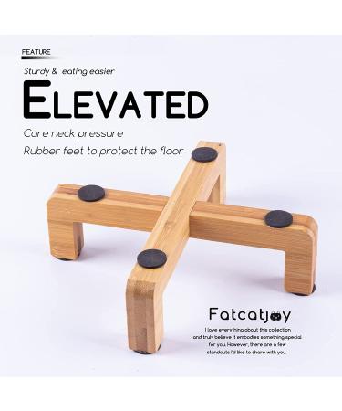 Fatcatjoy Ceramic Slow Feeder Elevated Cat Bowl - Large Food Plate for Whisker Fatigue - Raised Dog Bowl - Buy Online on GoSupps.com