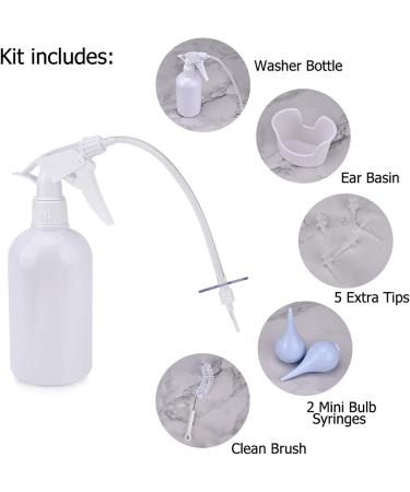 Ear Wax Removal Kit Includes Spray Bottle Basin Bulb Syringe Cleaning Brush and 5 Extra Tips for Relieving Blocked/Itching Ears/Earache Improving Your Hearing - Buy Online on GoSupps.com
