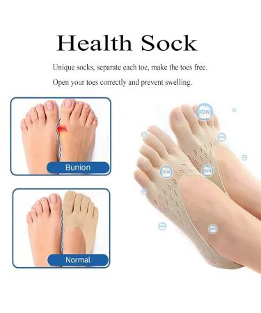 Orthoes Ballenzeh Socks - Anti-Bale Compression Socks for Joint Relief | 8 Pairs (Black & Skin Colors) - Five Finger Health Socks - Buy Online on GoSupps.com