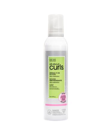 ALL ABOUT CURLS Spring It On Mousse Ultra Definition Strengthens & Protects Vegan & Cruelty Free Sulfate Free 8 Fl Oz