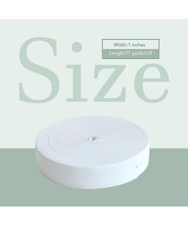 White 1 Inch Elastic Spool - 11 Yards | High Elasticity for Sewing Waistband, Pants, Dress, Swimwear, Crafts DIY - Buy Online on GoSupps.com