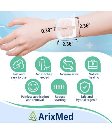 ArixMed Emergency Wound Closure Device - Zip Sutures Butterfly Bandaids - Quick Clot for Cuts & Tears - 2 Set (2 PCS) - Buy Online on GoSupps.com