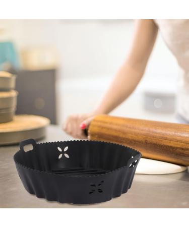 Zerodeko 3pcs Air Fryer Cooking Pot Air Fryer Supply Turkey Roasting Pan with Rack Baking Liner Blackx3pcs 20x6.5cmx3pcs - Buy Online on GoSupps.com