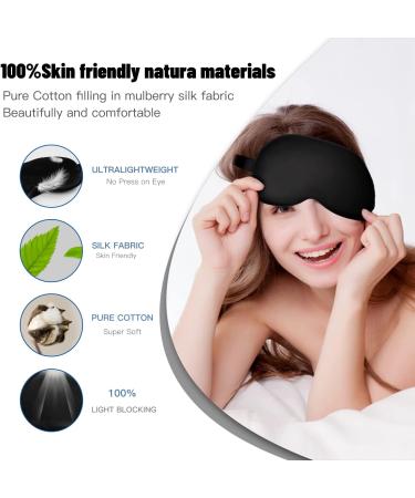 Silk Sleep Mask with Adjustable Strap - Satin Blackout Eye Mask for Men & Women - Comfortable Blindfold for Night Sleep (Black) - Buy Online on GoSupps.com