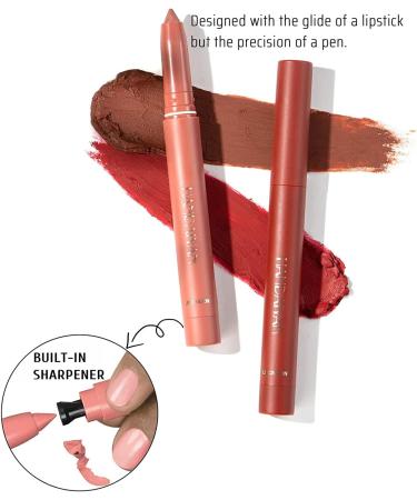  Cbincn Matte Velvet Pencil Lipstick Long Lasting Non Fading Lip Liner Lipstick Matte Light Crayon Lipstick with Built-in Sharpener Rotary Cut Dual Purpose - Buy Online on GoSupps.com