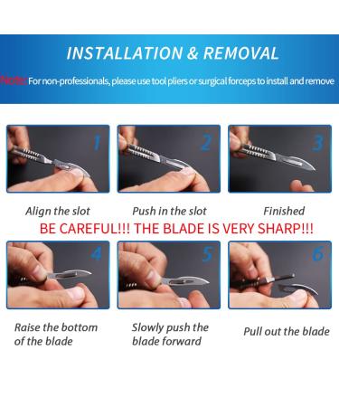 15-Pack Stainless Steel Scalpel Handle with Sterile 23 High Carbon Steel Blades for Dermaplaning, Podiatry, Crafts & More - Buy Online on GoSupps.com