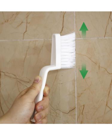 2pcs V Shaped Grout Cleaner Brush Handheld Stiff Bristle Crevice Cleaning Brush Multifunctional Shower Scrub Tool for Tile Floors Tracks Door Slot Bathroom Kitchen - Buy Online on GoSupps.com