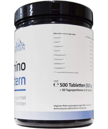 Multi Amino - EA 8 Patterns - 500 Tablets | Master Amino Protein Formula | 1000 mg Vegan BCAA | High-Dosed Essential Amino Acids from Legumes | Laboratory Tested - Buy Online on GoSupps.com