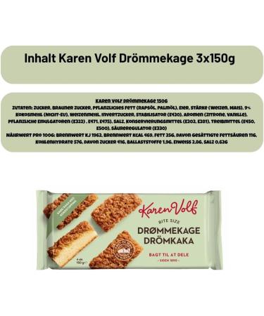  Needforsweet Karen Volf Dr mmekage 3 150 g | Danish Classic Cake with Coconut Caramel Filling | Juicy Mixer Cake for Coffee and Dessert | Scandinavian Pastry | Preservation Pack 450 g - Buy Online on GoSupps.com
