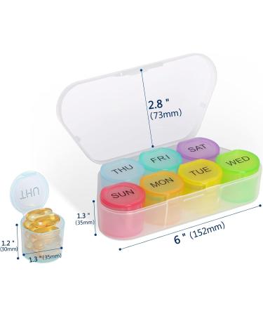 NatureTouch Weekly Pill Organizer - BPA Free 7 Day Medicine Organizer for Pills Vitamins & Supplements | Portable Rainbow Container - Buy Online on GoSupps.com