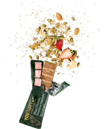 Vegan Protein Bars by Younited Wellness | With Real Food Ingredients and 16g of Protein | Boosts Energy | 10g of Fibre and Low in Sugar | Summer Berries | 12 Bars per Box - Buy Online on GoSupps.com