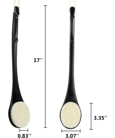 17 Never Mold Body Brush Back Scrubber for Men Women Elderly - Long Handle Exfoliating Dry Brush for Deep Exfoliation & Soft Glowing Skin (Black) - Buy Online on GoSupps.com