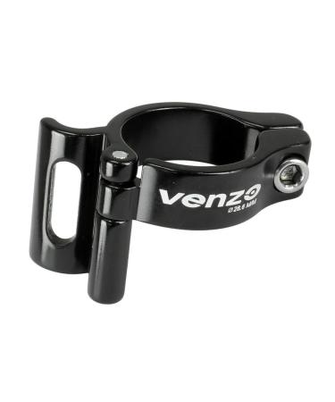 Venzo Road or Mountain Bike Bicycle Adjustable Braze On Front Derailleur Adapter Clamp 28.6mm, 31.8mm or 34.9mm - Compatible with Shimano Sram Black 31.8mm Ver.1