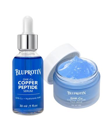 BLUPROTIN Copper Peptides Serum for Face - Copper Peptide Face Cream Anti-Aging Anti-Wrinkle Moisturizing Restore Collagen Enhance Skin Elasticity