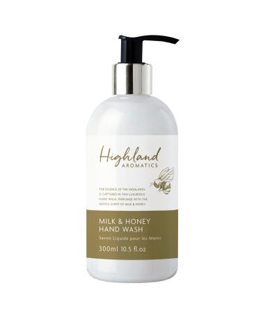 Highland Aromatics Fine Liquid Handwash Milk and Honey 300ml Pump Action Bottle
