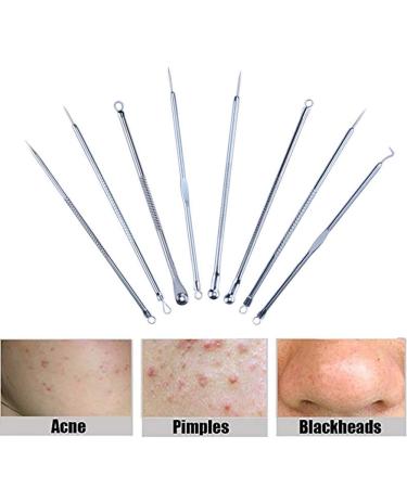 MICPANG Blackhead Remover Pimple Popper Tool Acne Extractor Kit - 8 Piece Stainless Steel Set - Buy Online on GoSupps.com