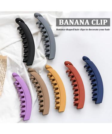 5in Matte Non Slip Banana Hair Clip - Ponytail Holder for Girls and Women (7 Colors) - Buy Online on GoSupps.com