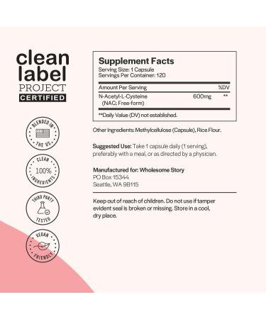 Organic Spearmint Capsules & NAC Supplement - 600mg | Wholesome Story - 30 & 120 Day Supply - Buy Online on GoSupps.com