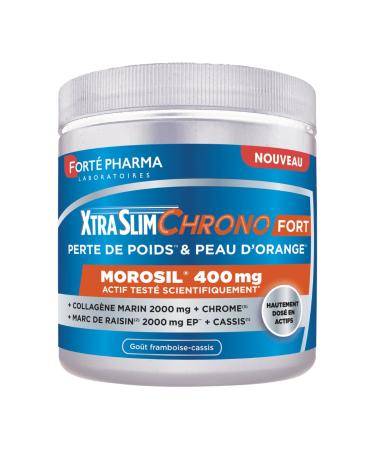 Forté Pharma - XtraSlim Chrono Strong - Morosil Powder, Low Molecular Weight Marine Collagen - Weight Loss, Orange Skin - Gra